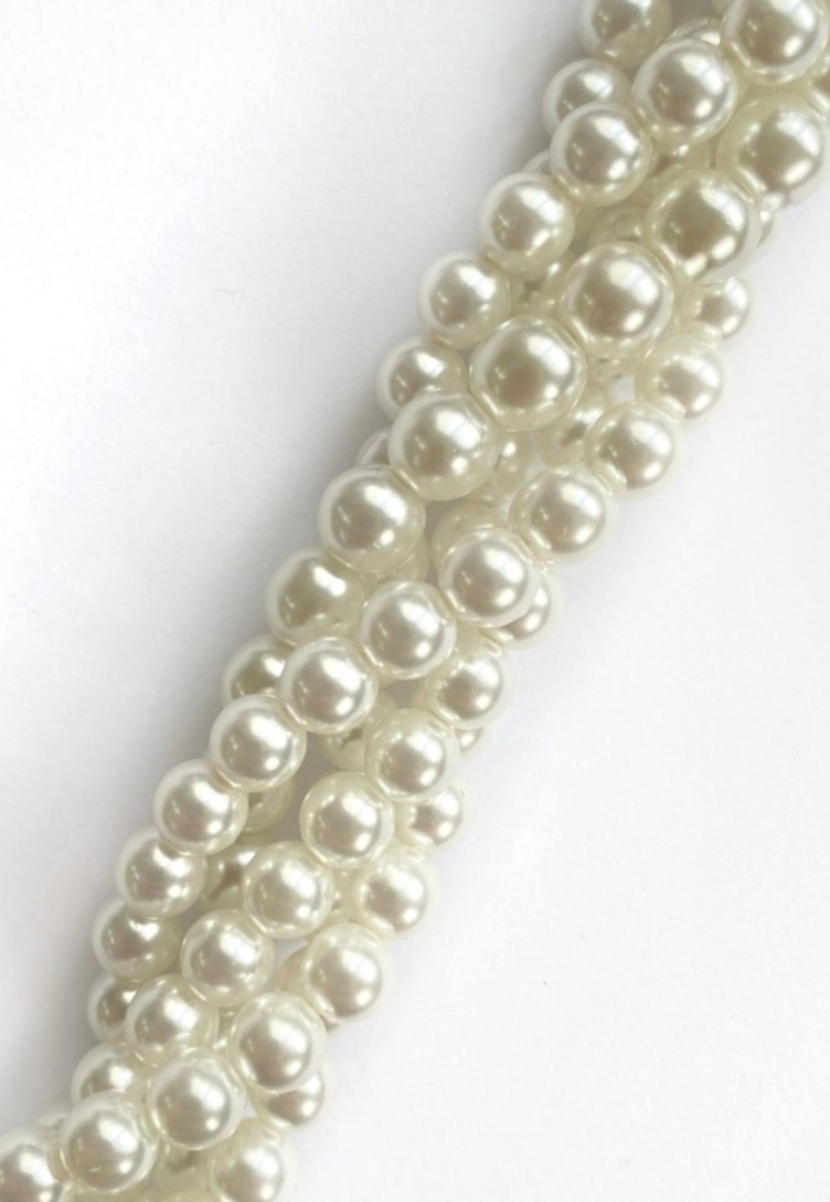Voskové perle - 8mm, bílá lesk