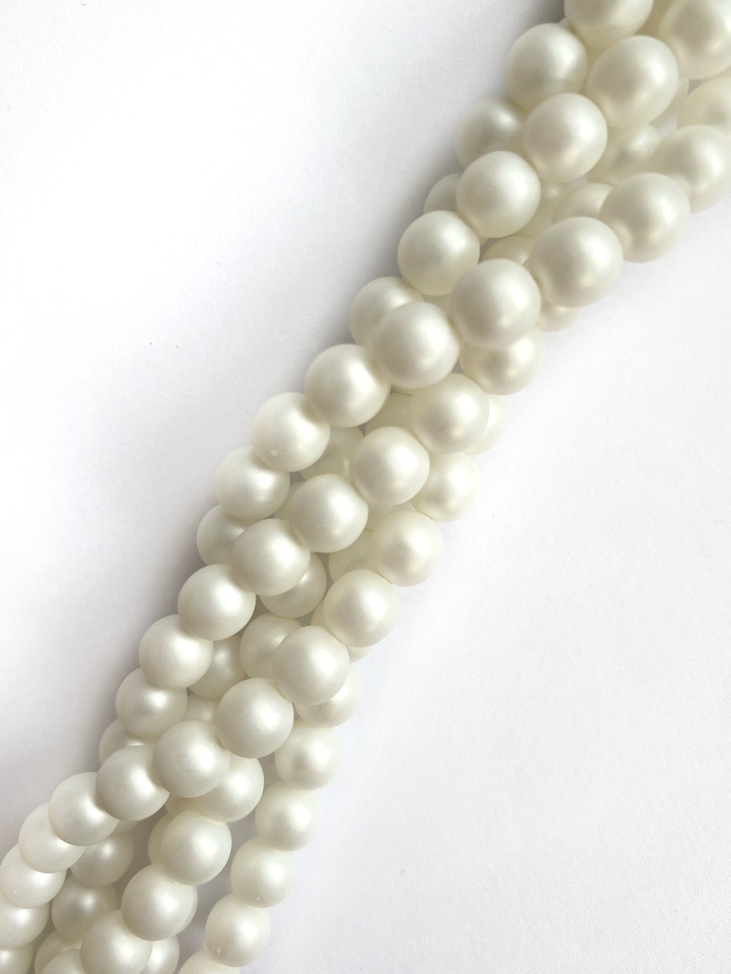 Voskové perle - 7mm, bílá mat