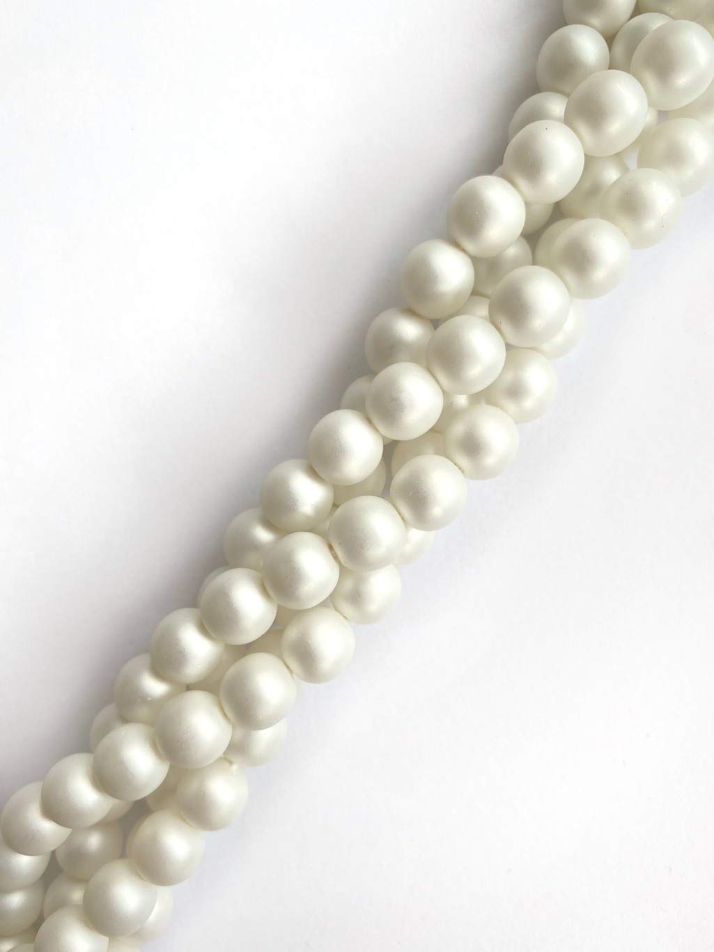 Voskové perle - 8mm, bílá mat